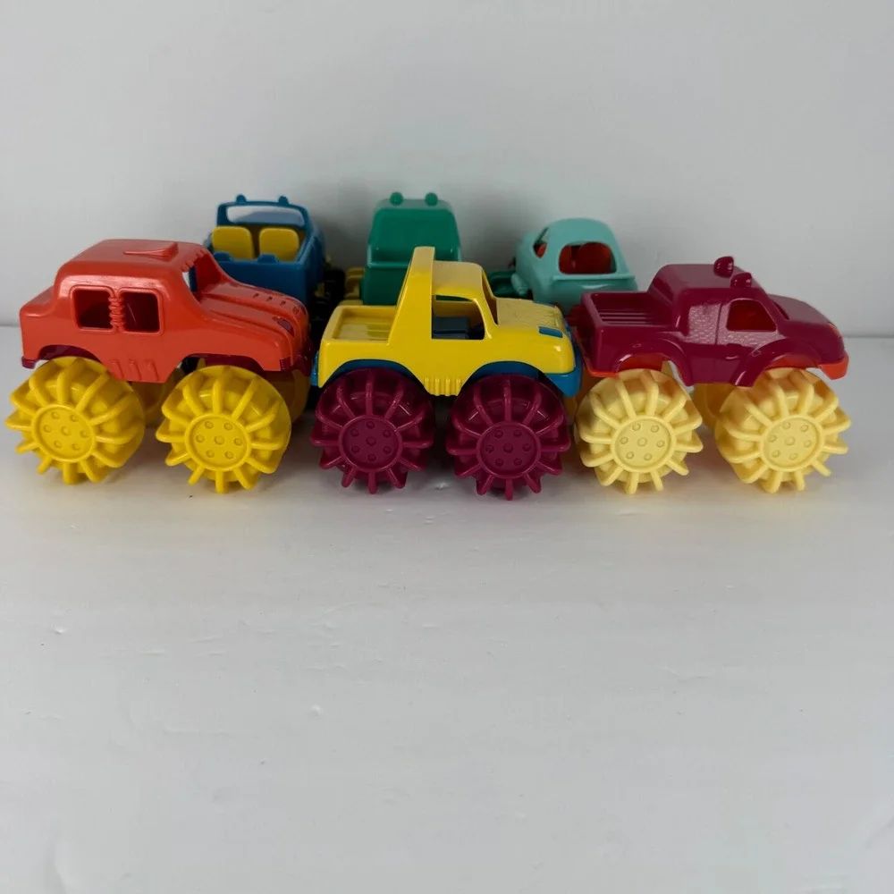 Battat Monster Truck Toy Lot Multicolor Chunky Plastic Vehicles Lot of Six